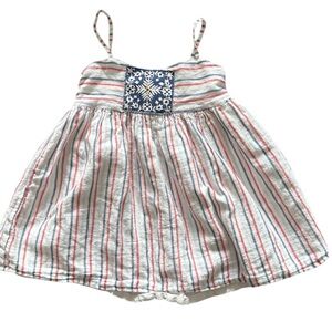 Striped Sundress with Hawaiian Quilt Patch